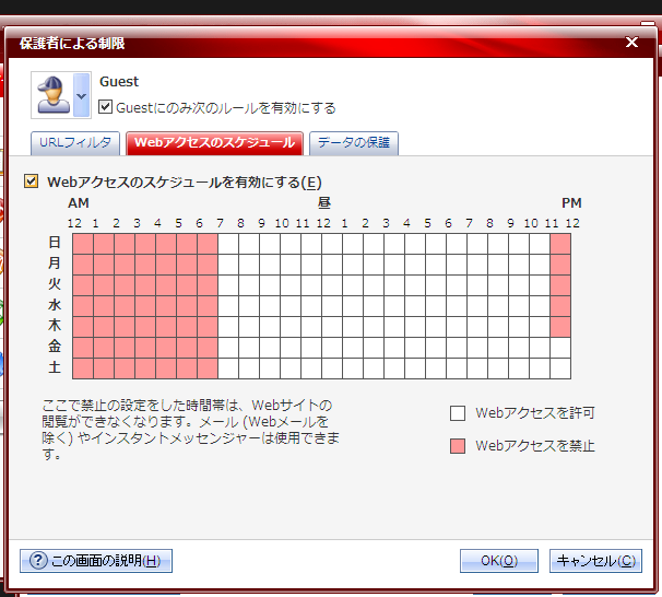 アクセススケジュール